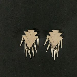 Silver spikes earrings
